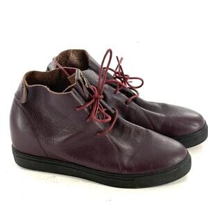 Minx New Zealand Oxford Boots 8.5 Burgundy Red Leather Ankle Bee Fairy Goth Y2K